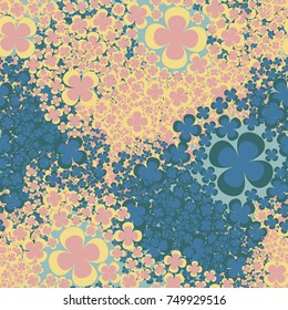Seamless pattern. Placer of stylized flowers. Female camouflage. Suitable for 3d.