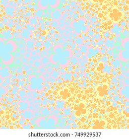Seamless pattern. Placer of stylized flowers. Female camouflage. Suitable for 3d.