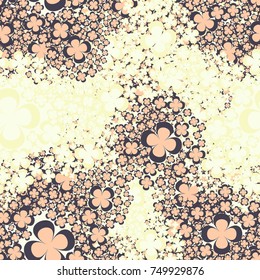 Seamless pattern. Placer of stylized flowers. Female camouflage. Suitable for 3d.