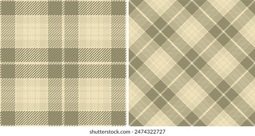 Patrón sin costuras a cuadros de Vector de fondo de tela con un escote de textura textil a cuadros. Conjunto en colores tierra para las tendencias de la moda de octubre.