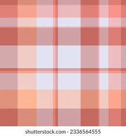 Seamless pattern plaid of tartan check fabric with a texture vector background textile in red and white colors.