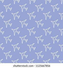 Seamless pattern with planes. Design for poster or print.