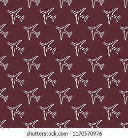 Seamless pattern with planes. Design for poster or print.
