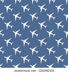 Seamless pattern with planes. Design for poster or print.
