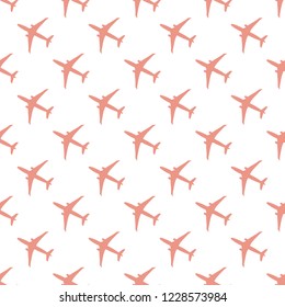 Seamless pattern with planes. Design for poster or print.