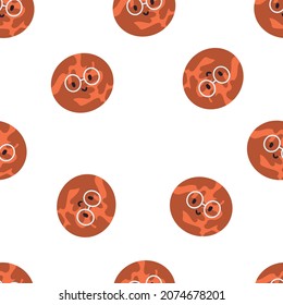 seamless pattern with planet mars in hand drawing style