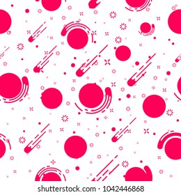 Seamless pattern with planets. vector illustration

