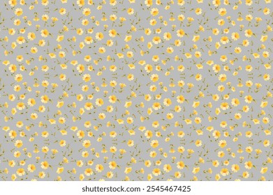 seamless pattern. Plant background for fashion, wallpapers, print. A lot of different flowers on the field. Liberty style millefleurs. Trendy floral design