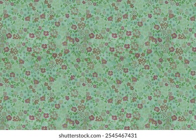 seamless pattern. Plant background for fashion, wallpapers, print. A lot of different flowers on the field. Liberty style millefleurs. Trendy floral design