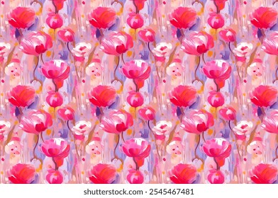 seamless pattern. Plant background for fashion, wallpapers, print. A lot of different flowers on the field. Liberty style millefleurs. Trendy floral design