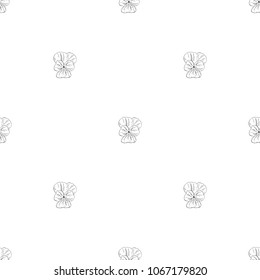 Seamless pattern. Plant in blossom, branch with flower ink sketch. Template for a business card, banner, poster, notebook, invitation, color book. Vector illustration for your design