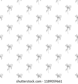 Seamless pattern. Plant in blossom, branch with flower ink sketch. Template for a business card, banner, poster, notebook, invitation, color book. Vector illustration for your design