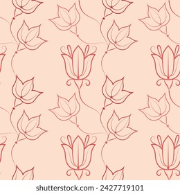 Seamless pattern. Plant in blossom. Vector illustration for your design.