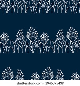 Seamless Pattern Of Plant Bluegrass Meadow. Vector Stock Illustration Eps10. 