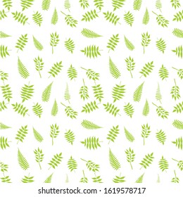Seamless pattern with plant elements. Background with branches with leaves. Art can be used for wallpaper, packing, printing. Summer print, Tropical palm leaves, jungle leaves seamless vector.