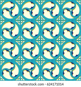 Seamless pattern with plant elements in classic style. Gothic forms.