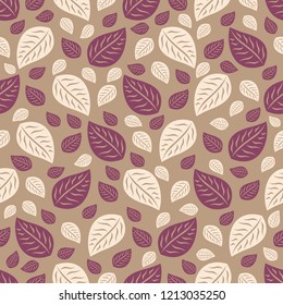 Seamless pattern with plant pattern from leaves.
