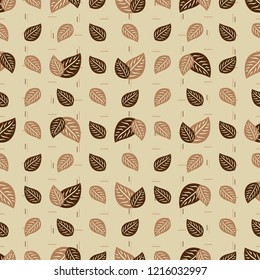 Seamless pattern with plant pattern from leaves.
