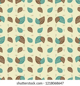 Seamless pattern with plant pattern from leaves.

