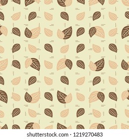 Seamless pattern with plant pattern from leaves.
