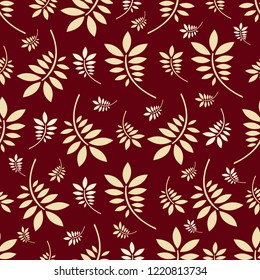 Seamless pattern with plant pattern from leaves.
