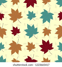 Seamless pattern with plant pattern from leaves.
