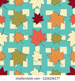 Seamless pattern with plant pattern from leaves.
