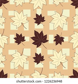 Seamless pattern with plant pattern from leaves.
