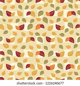 Seamless pattern with plant pattern from leaves.

