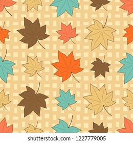 Seamless pattern with plant pattern from leaves.
