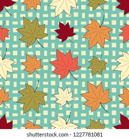 Seamless pattern with plant pattern from leaves.
