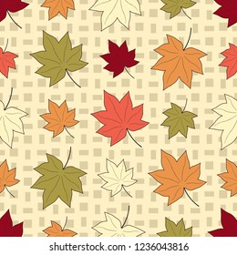 Seamless pattern with plant pattern from leaves.
