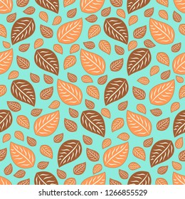 Seamless pattern with plant pattern from leaves.
