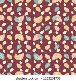 Seamless pattern with plant pattern from leaves.
