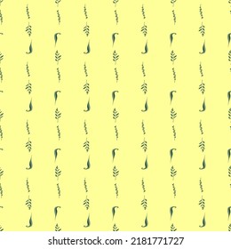 Patrón sin foco con hojas de planta. Estilo minimalista con elementos de hierbas. Textura vectorial decorativa moderna. 