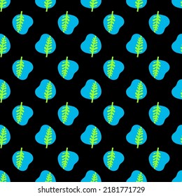 Seamless pattern with plant leaves. Minimalists style with herbal elements. Modern decorative vector texture. 