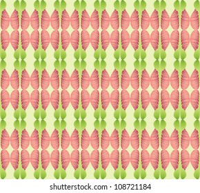 seamless pattern with plant motif on green background, Print