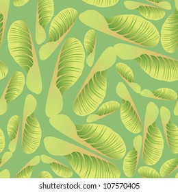 seamless pattern with plant motive on green background