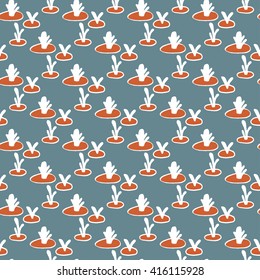 Seamless pattern with plant, sprout, sprouts, seeds