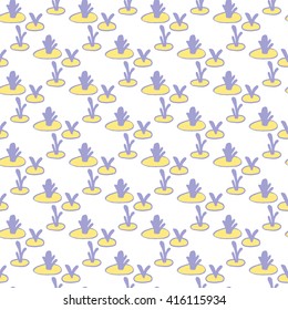 Seamless pattern with plant, sprout, sprouts, seeds