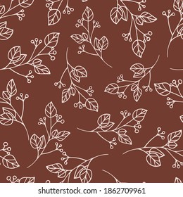 Seamless pattern with a plant. Vector illustration in pastel colors.