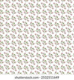 Padrão sem costura com plantas, ramo, flores silvestres e folhas como uma textura de fundo criativo para tecido, envoltório, têxtil, papel de parede, vestuário e outros.	