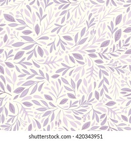 Seamless pattern with plants. Freehand drawing