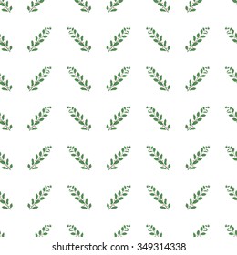 Seamless pattern with plants on a white background