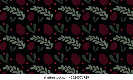 Padrão contínuo com plantas. Adequado para embrulhar papel, tecido, fundo.