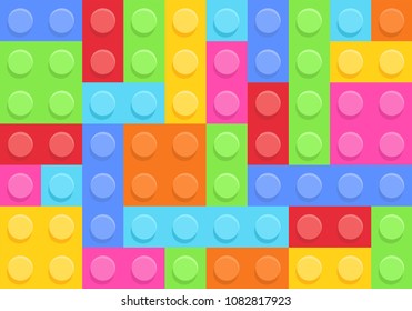 Seamless pattern of Plastic construction blocks