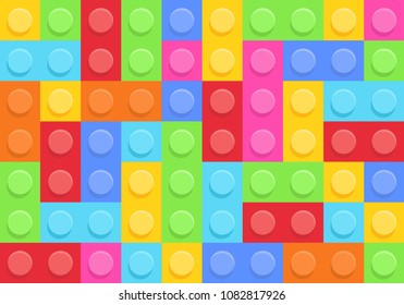 Seamless pattern of Plastic construction blocks