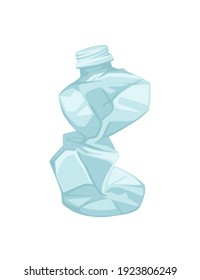 Seamless pattern of plastic water bottle waste set of different bottle garbage transparent plastic flat vector illustration on white background