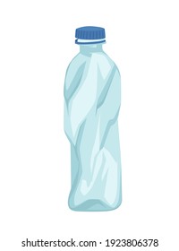 Seamless pattern of plastic water bottle waste set of different bottle garbage transparent plastic flat vector illustration on white background