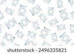 Seamless pattern of plate and cutlery. Table set fork knife doodle icons. Vector background wallpaper.